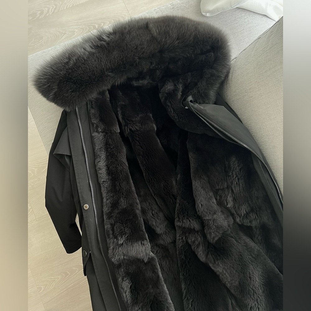 Double-layer rabbit fur Coat - Picture 9 of 16